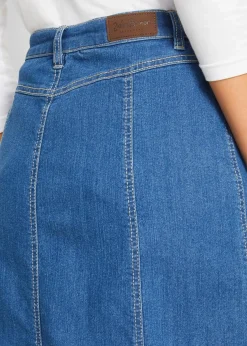 bonprix Bekleidung·Sportbekleidung|Röcke^Komfort-Stretch-Jeansrock, Midi-Länge blau used