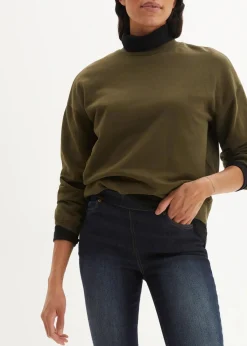 bonprix Bekleidung·Shirts & Tops|Jeans^Komfort-Stretch-Treggings dunkelblau used