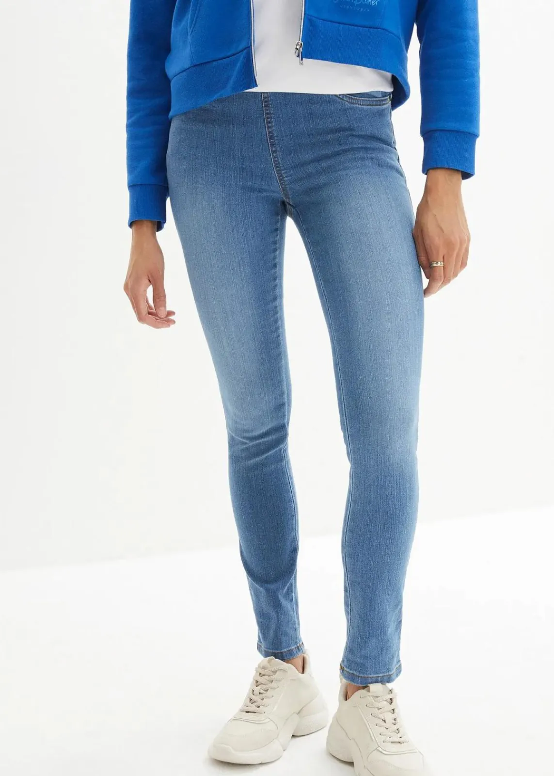 bonprix Jeans|Bekleidung·Shirts & Tops^Komfort-Stretch-Treggings mittelblau used