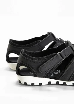 bonprix Schuhe & Accessoires In Spezialgrößen·Schuhe In Übergröße|Sommerschuhe^Komfort-Trekkingsandalen mit Profilsohle schwarz