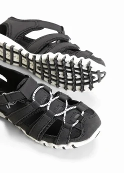 bonprix Schuhe & Accessoires In Spezialgrößen·Schuhe In Übergröße|Sommerschuhe^Komfort-Trekkingsandalen mit Profilsohle schwarz
