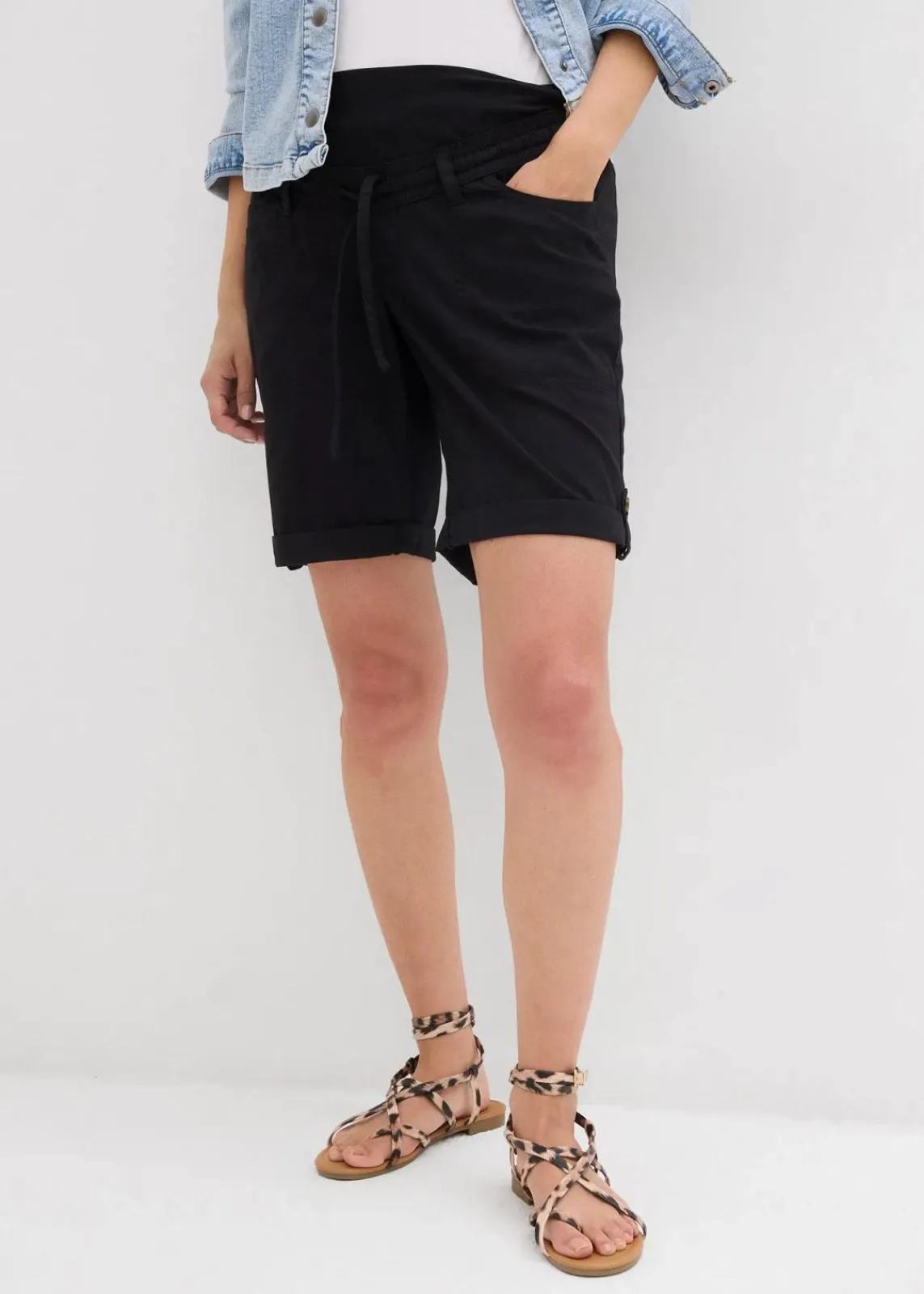 bonprix Bekleidung·Blazer|Umstandsmode^Krempelbare 2-in-1 Umstandsbermuda und Shorts schwarz