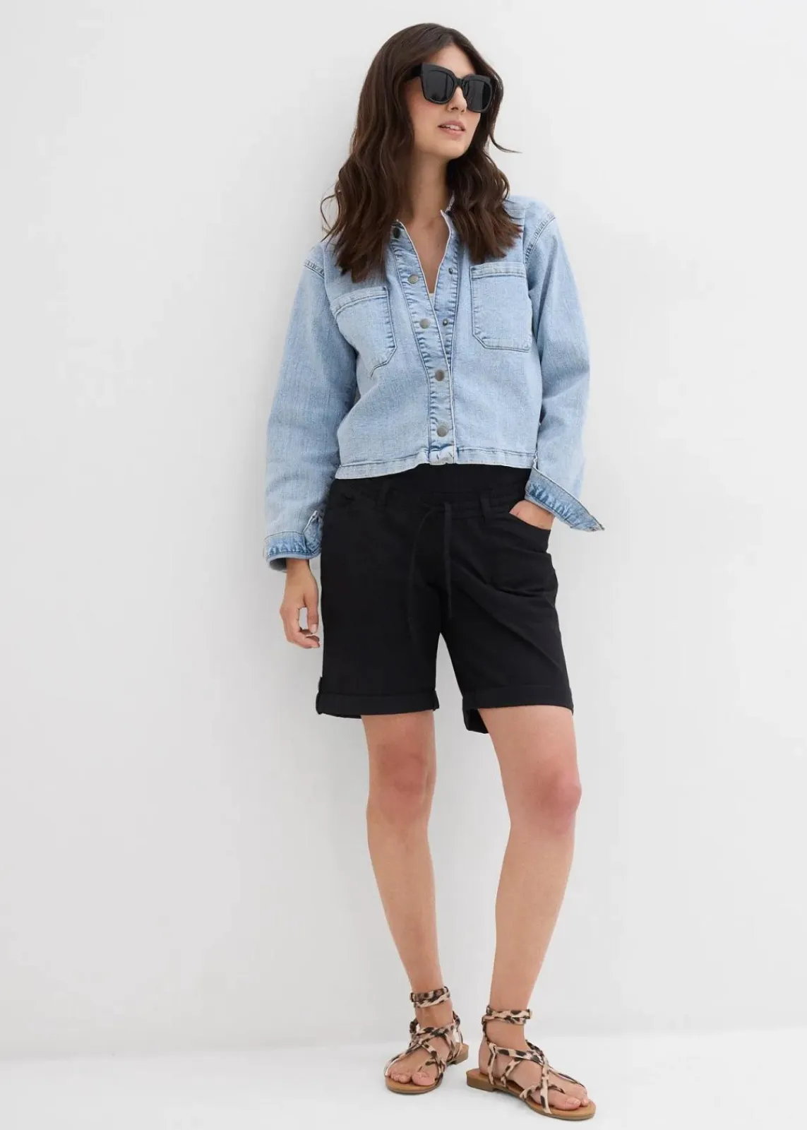 bonprix Bekleidung·Blazer|Umstandsmode^Krempelbare 2-in-1 Umstandsbermuda und Shorts schwarz