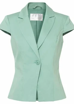 bonprix Bekleidung·Basics|Blazer^Kurzarm Blazer aus Baumwollsatin salbeigrün