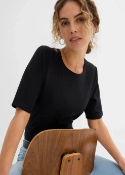 bonprix Basics|Shirts & Tops^Kurzarmbody (2er Pack) schwarz/weiß