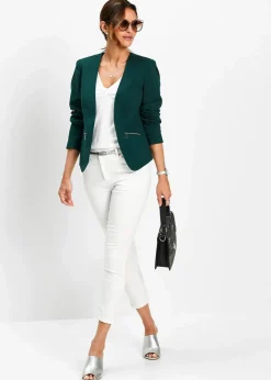 bonprix Blazer|Bekleidung·Basics^Kurzblazer tiefgrün