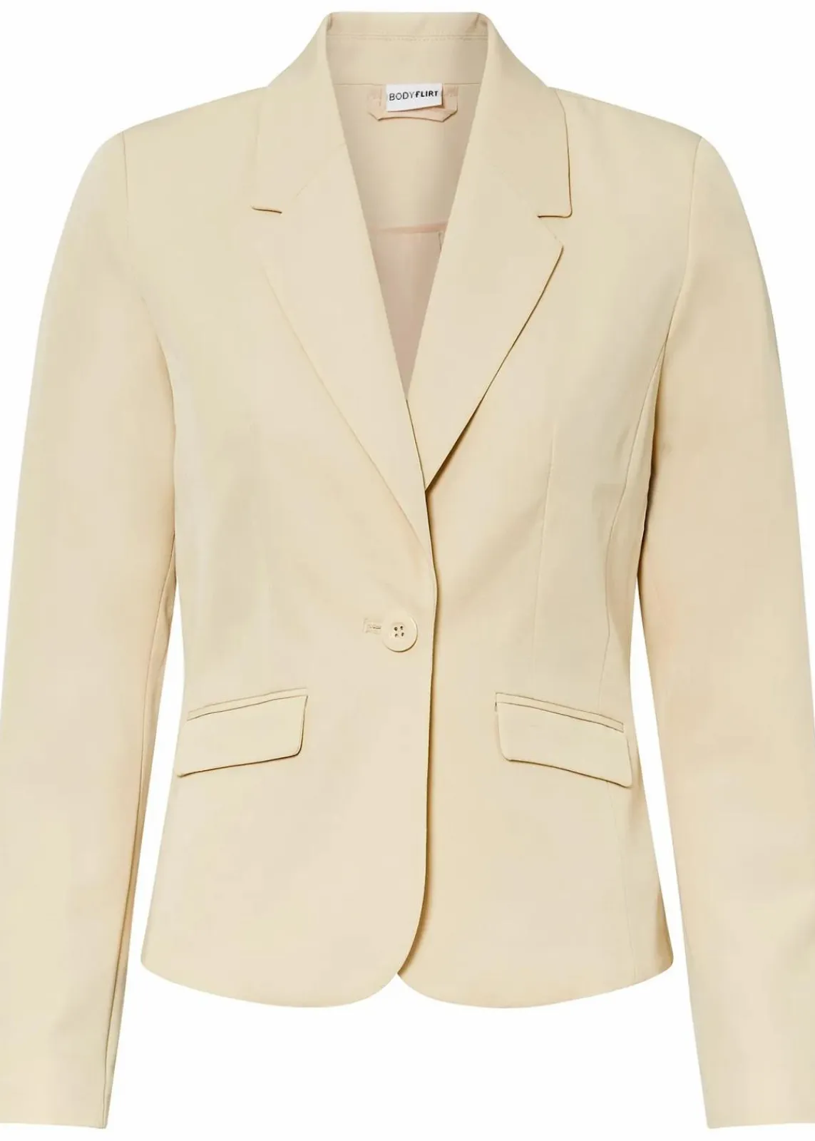 bonprix Blazer|Nachhaltigere Materialien^Kurzblazer kieselbeige