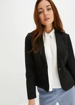 bonprix Bekleidung·Basics|Nachhaltigere Materialien^Kurzblazer schwarz