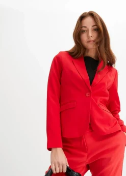 bonprix Blazer|Nachhaltigere Materialien^Kurzblazer rot