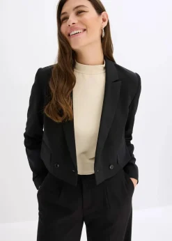 bonprix Blazer|Bekleidung·Basics^Kurzblazer schwarz