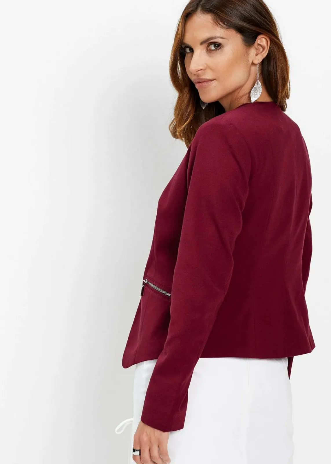 bonprix Blazer|Bekleidung·Basics^Kurzblazer dunkelrot