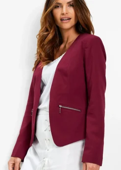 bonprix Blazer|Bekleidung·Basics^Kurzblazer dunkelrot
