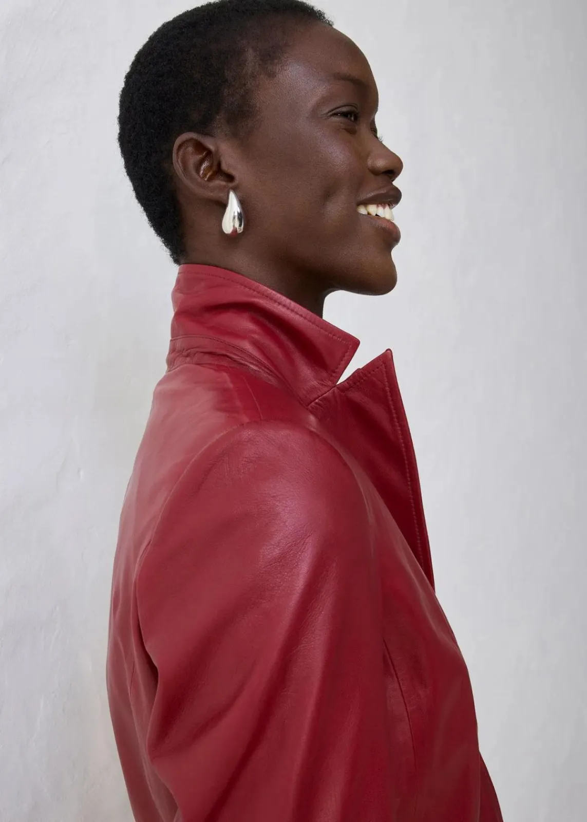 bonprix Bekleidung·Basics|Blazer^Kurzblazer aus Lammnappa kastanienrot