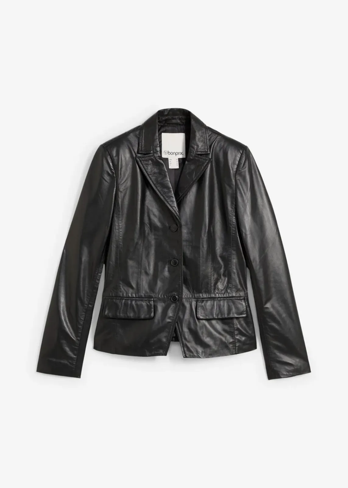 bonprix Bekleidung·Basics|Blazer^Kurzblazer aus Lammnappa schwarz