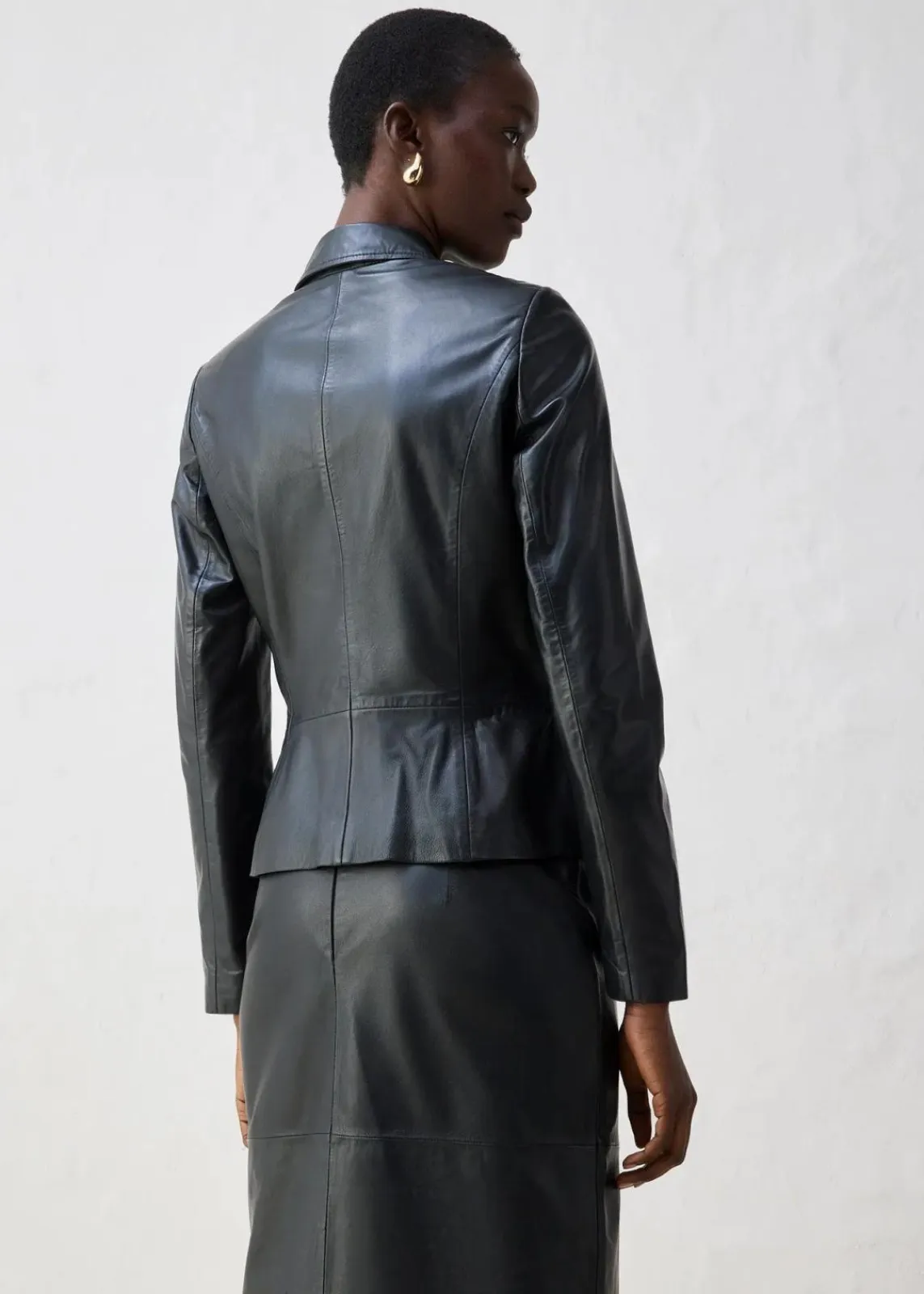 bonprix Bekleidung·Basics|Blazer^Kurzblazer aus Lammnappa schwarz