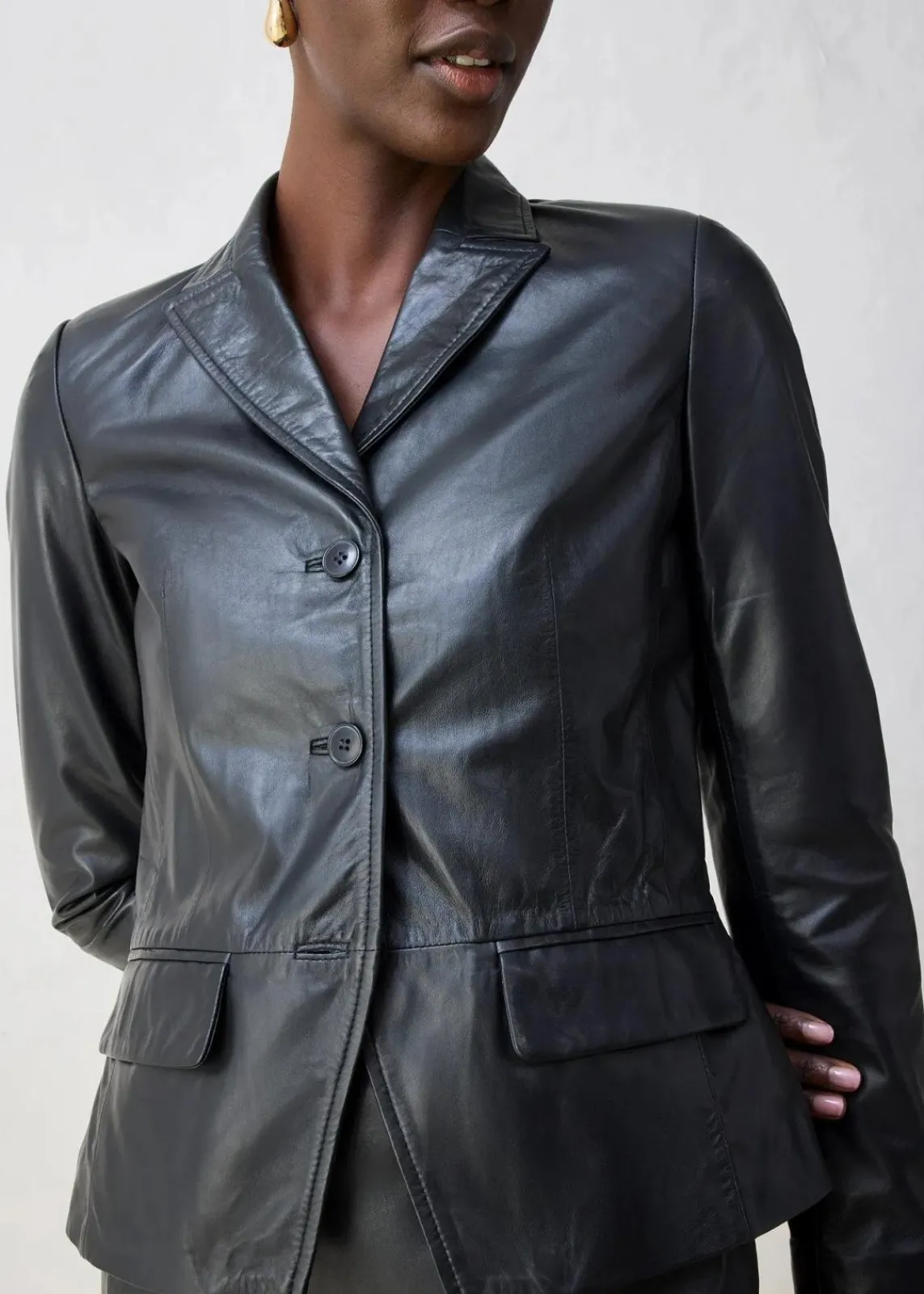 bonprix Bekleidung·Basics|Blazer^Kurzblazer aus Lammnappa schwarz