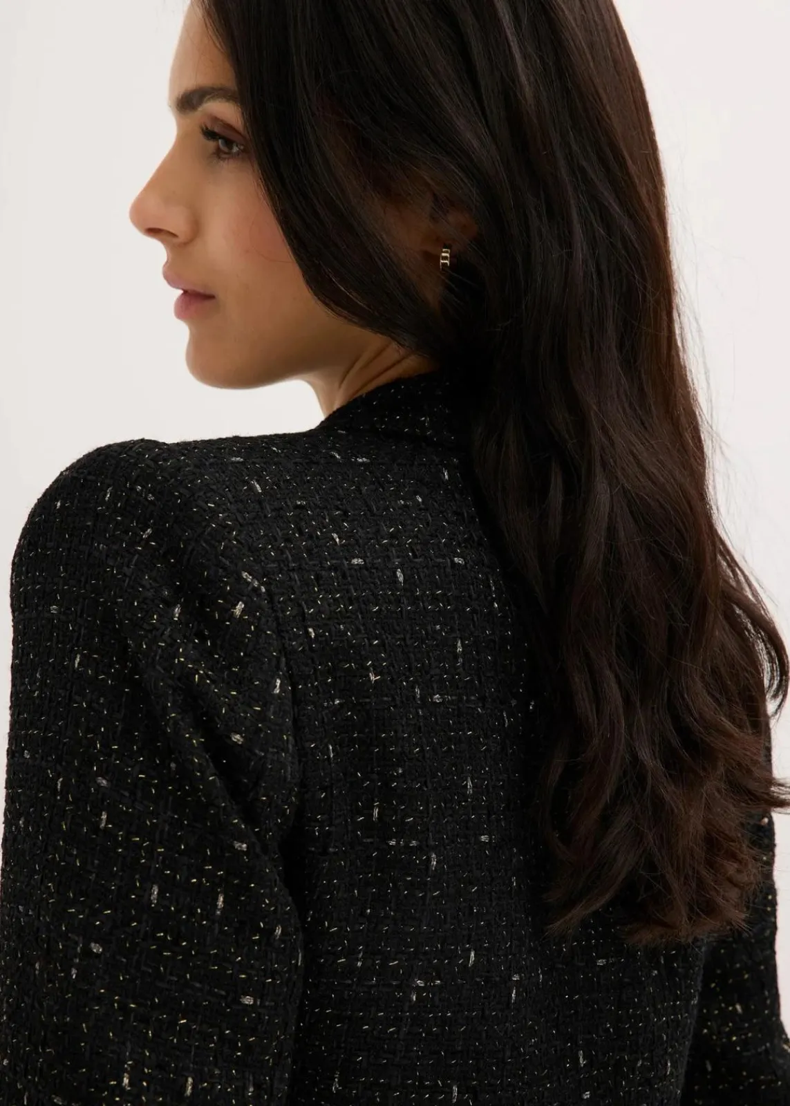 bonprix Bekleidung·Basics|Blazer^Kurzblazer aus softem Bouclé schwarz meliert