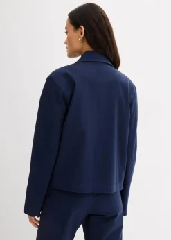 bonprix Bekleidung·Hosen|Zweiteiler & Sets^Kurze Übergangsjacke aus elastischem Bio-Baumwoll-Mix dunkelblau