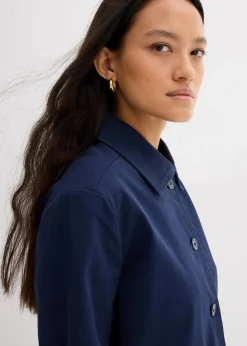 bonprix Bekleidung·Hosen|Zweiteiler & Sets^Kurze Übergangsjacke aus elastischem Bio-Baumwoll-Mix dunkelblau