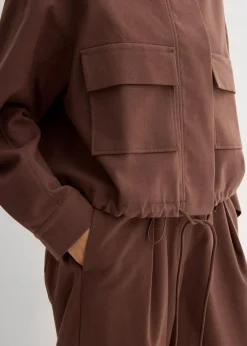 bonprix Bekleidung·Hosen|Zweiteiler & Sets^Kurze Übergangsjacke aus Viskose-Mix braun