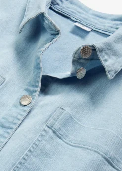 bonprix Bekleidung·Jacken & Mäntel|Blusen & Tuniken^Kurze Boxy-Jeansbluse eisblau denim used