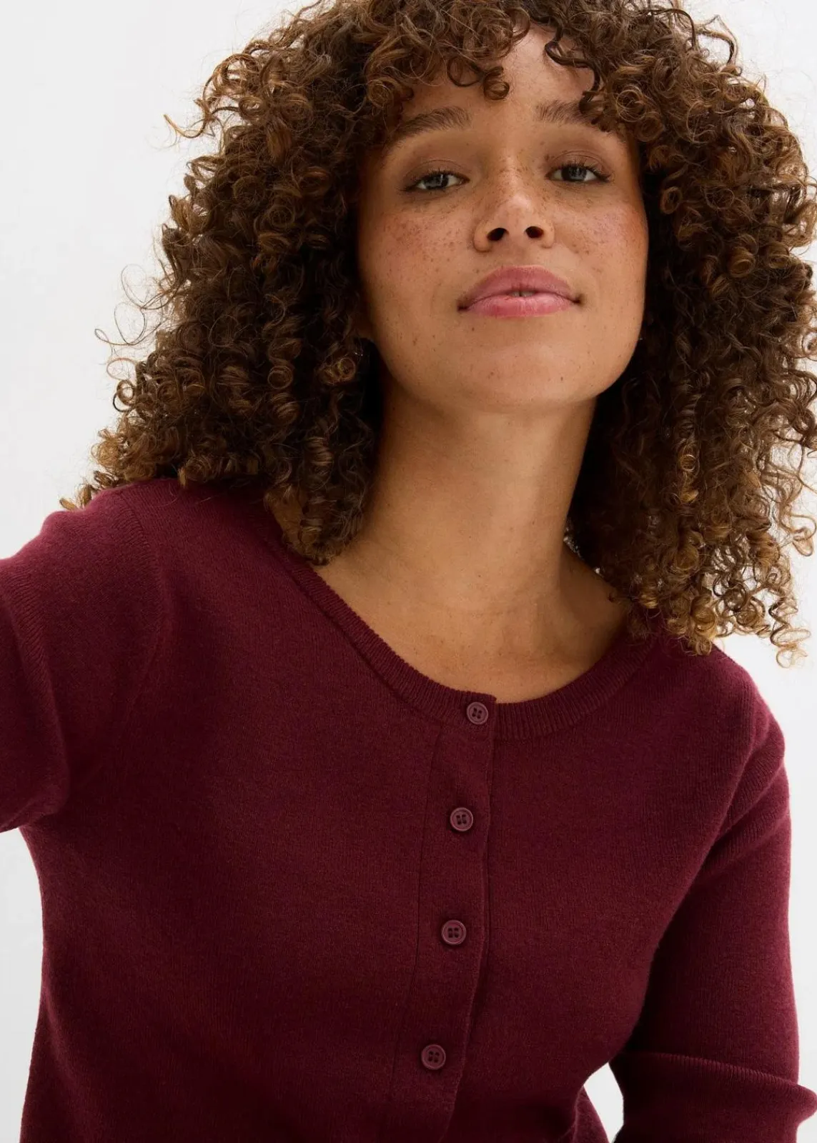 bonprix Bekleidung·Umstandsmode|Bekleidung·Jeans^Kurze Feinstrickjacke ahornrot