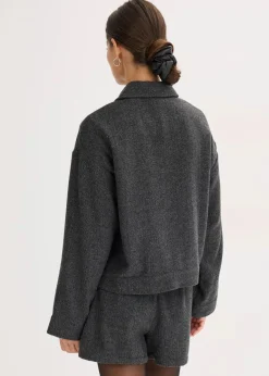 bonprix Bekleidung·Hosen|Jacken & Mäntel^Kurze Jacke anthrazit meliert