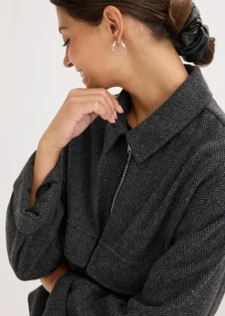 bonprix Bekleidung·Hosen|Jacken & Mäntel^Kurze Jacke anthrazit meliert