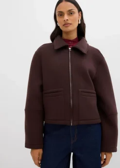 bonprix Bekleidung·Hosen|Jacken & Mäntel^Kurze Jacke aus Scuba dunkelbraun