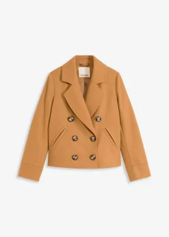 bonprix Bekleidung·Hosen|Jacken & Mäntel^Kurze Jacke in Wolloptik haselnuss