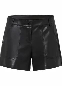 bonprix Bekleidung·Kleider|Bekleidung·Outdoorbekleidung^Kurze Lederimitat-Shorts schwarz