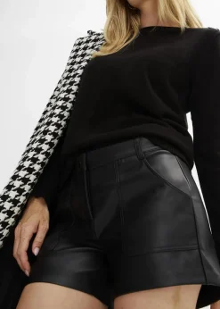 bonprix Bekleidung·Kleider|Bekleidung·Outdoorbekleidung^Kurze Lederimitat-Shorts schwarz