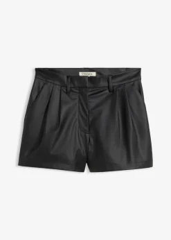 bonprix Shorts|Hosen^Kurze Lederimitat-Shorts schwarz