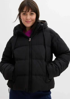 bonprix Bekleidung·Hosen|Nachhaltigere Materialien^Kurze Steppjacke schwarz