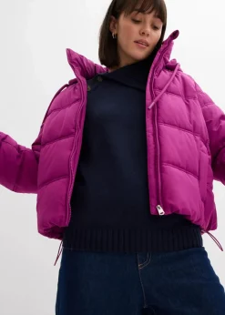 bonprix Jacken & Mäntel|Nachhaltigere Materialien^Kurze Steppjacke dunkelfuchsia