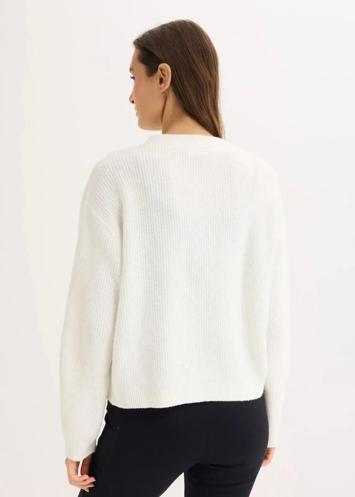 bonprix Bekleidung·Umstandsmode|Strickmode^Kurze Strickjacke wollweiß