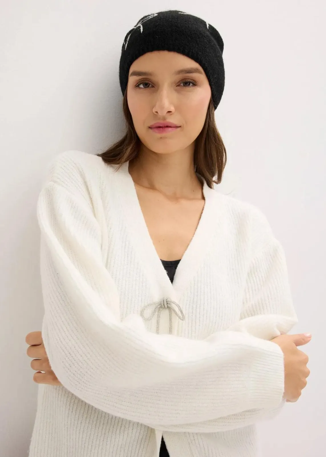 bonprix Bekleidung·Umstandsmode|Strickmode^Kurze Strickjacke wollweiß
