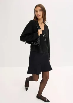bonprix Bekleidung·Umstandsmode|Strickmode^Kurze Strickjacke schwarz