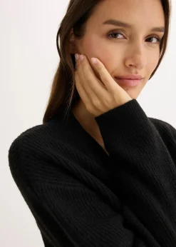 bonprix Bekleidung·Umstandsmode|Strickmode^Kurze Strickjacke schwarz