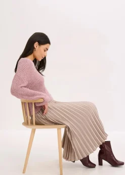 bonprix Pullover & Strickjacken|Strickmode^Kurze Strickjacke mit Glitzergarn und Wollanteil rosa meliert