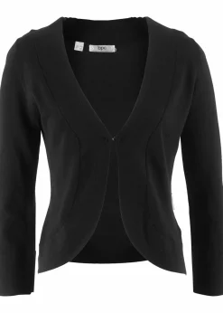 bonprix Bekleidung·Umstandsmode|Bekleidung·Jeans^Kurze Strickjacke mit Viskose schwarz