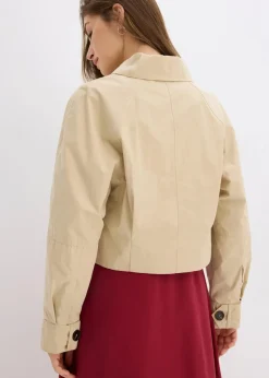 bonprix Bekleidung·Hosen|Jacken & Mäntel^Kurze Trenchjacke grünbeige