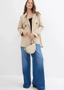 bonprix Bekleidung·Hosen|Jacken & Mäntel^Kurze Trenchjacke rauchkhaki