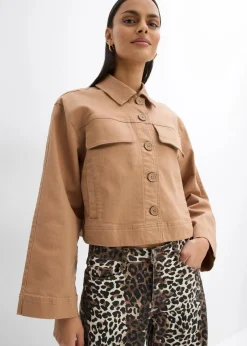 bonprix Bekleidung·Hosen|Jacken & Mäntel^Kurze Twill-Jacke camel