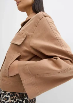 bonprix Bekleidung·Hosen|Jacken & Mäntel^Kurze Twill-Jacke camel