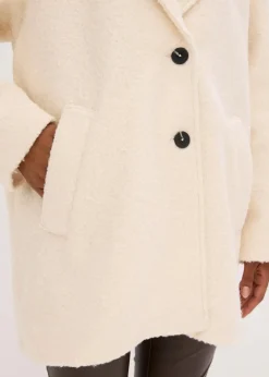 bonprix Bekleidung·Hosen|Jacken & Mäntel^Kurzer Bouclé-Mantel, oversized creme