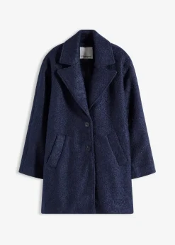 bonprix Jacken & Mäntel|Bekleidung·Hosen^Kurzer Bouclé-Mantel, oversized dunkelblau