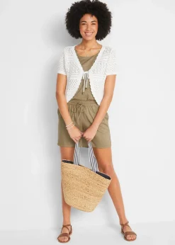 bonprix Jacken & Mäntel|Strickmode^Kurzer Häkelbolero weiß