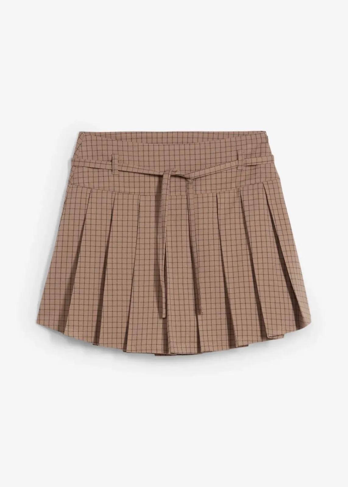 bonprix Hosen|Nachhaltigere Materialien^Kurzer Hosenrock mit Kellerfalten braun kariert