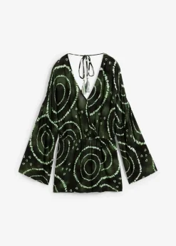 bonprix Bekleidung·Homewear|Jumpsuits^Kurzer Jumpsuit aus fließender Viskose petrol/weiß bedruckt
